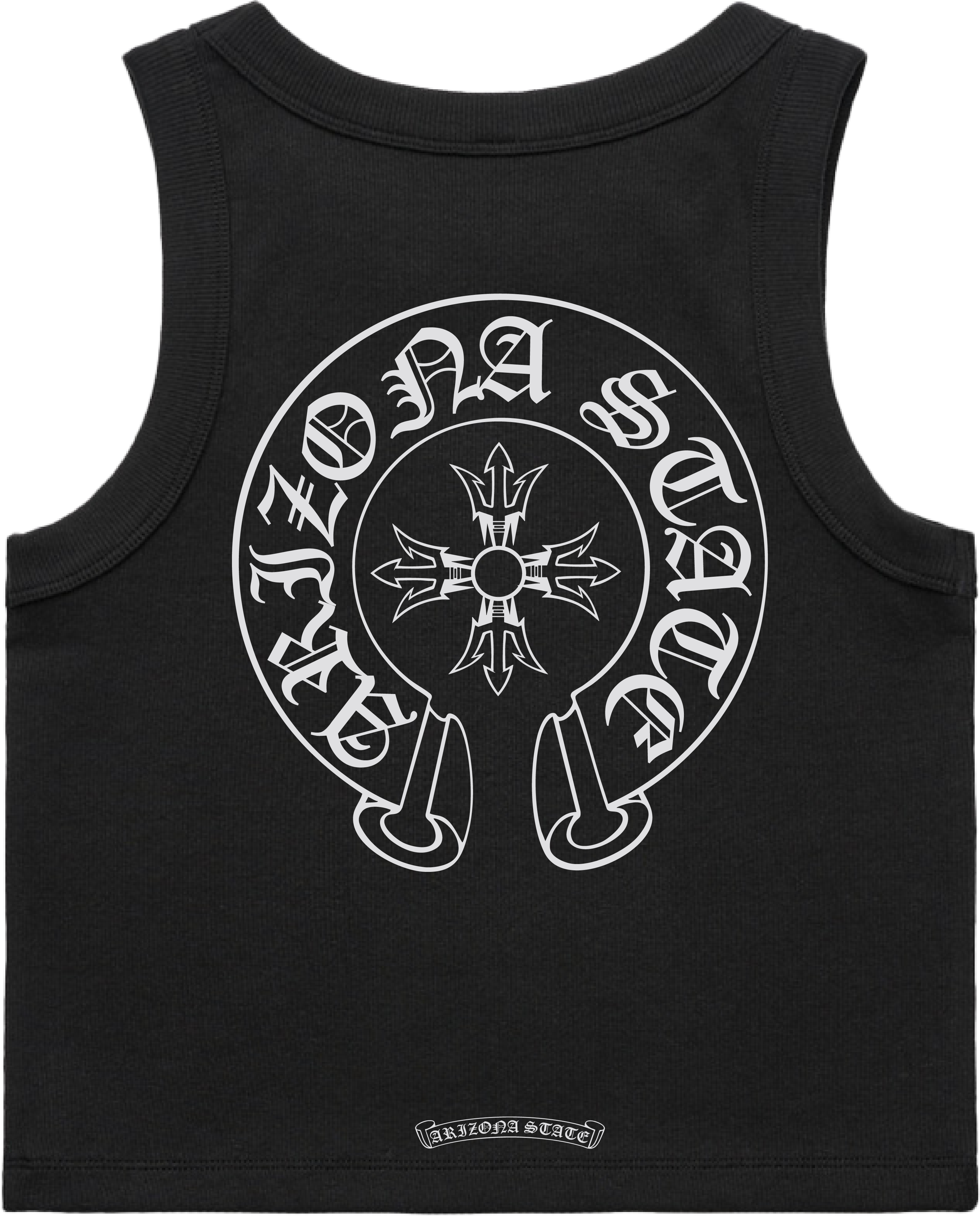 Womens Crop ASU College Chrome Black