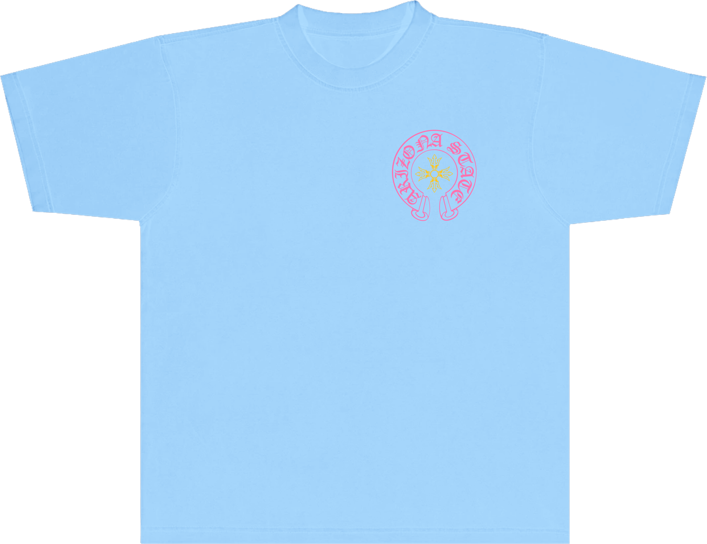 Short Sleeve ASU College Chrome Light Blue